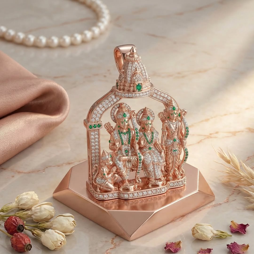 Shri Ram Darbar Divine Diamond Pendant | Nidal Jewels